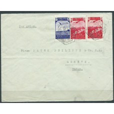 Historia Postal Marruecos Edifil 188-193 Carta Correo Aereo dirigida de Tanger a Suiza Via Madrid