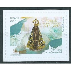 Brasil Correo 2017 Yvert 3639 ** Mnh Aparecida 300 años de fe y devoción autoahesivo