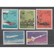 Cuba - Correo 1966 Yvert 950/4 ** Mnh  Barcos, avion