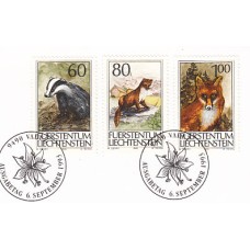 Liechtenstein - Correo 1993 Yvert 1007/9 usado Fauna Animales de caza
