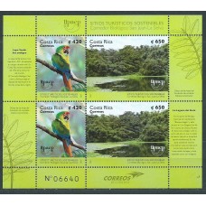 Costa Rica Upaep 2017 Yvert 984/85 en Hojita Aves ** Mnh