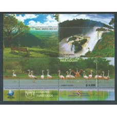 Paraguay Upaep 2017 Yvert Hoja 65 ** Mnh Lugares Turisticos . Aves