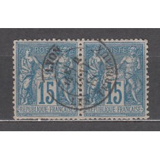 Francia Correo 1878 Yvert 90 Usado - pareja - Matasello Lyon