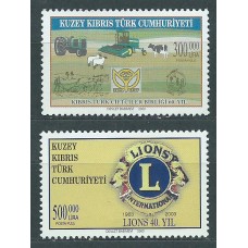 Chipre Turco Correo Yvert 551/52 ** Mnh Lions