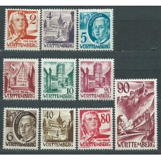 Wurtemberg - Correo Yvert 28/37 * Mh