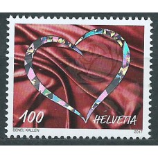 Suiza Correo 2017 Yvert 2441 ** Mnh Corazón con Holagrama