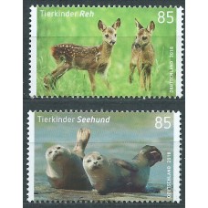 Alemania Federal Correo 2018 Yvert 3134/35 ** Mnh Cachorros . Ciervos y Focas