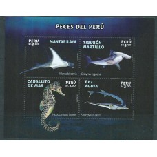 Peru Hojas Yvert 90 ** Mnh Peces del Perú. Fauna