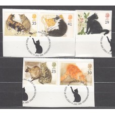 Gran Bretaña - Correo 1995 Yvert 1789/93 usado Fauna gatos