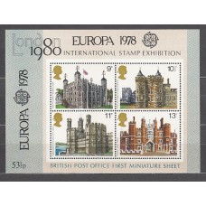 Gran Bretaña - Hojas Yvert 1 ** Mnh  hoja especial sobrecarga EUROPA 78