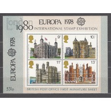 Gran Bretaña - Hojas Yvert 1 ** Mnh  hoja especial sobrecarga EUROPA 78