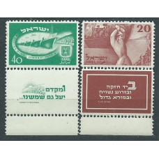 Israel - Correo 1950 Yvert 29/30 bandeleta completa ** Mnh Barco. Avión
