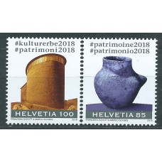 Suiza Correo 2018 Yvert 2462/63 ** Mnh Patrimonio Cultural