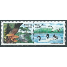 Brasil Correo 1995 Yvert 2250/51A ** Mnh Upaep. Setas. Aves. Fauna