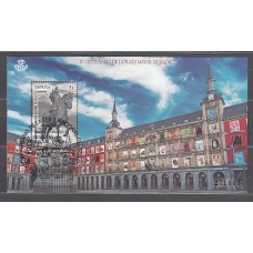 España II Centenario Correo 2018 Edifil 5225 usado Plaza Mayor hoja