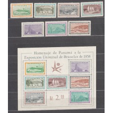 Panama - Correo 1958 Yvert 318/21+A.193/5+H.5 ** Mnh  Expo Bruselas