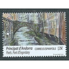 Tema Europa 2018 Andorra Española Yvert 455 ** Mnh Puentes