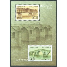 Tema Europa 2018 Bulgaria Hoja Yvert 379 ** Mnh Puentes