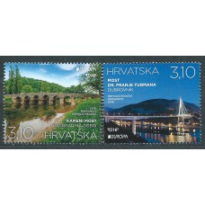 Tema Europa 2018 Croacia Yvert 1218/19 ** Mnh Puentes