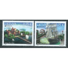 Tema Europa 2018 Lituania Yvert 1106/7 ** Mnh Puentes