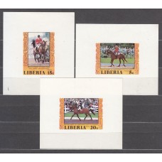 Liberia - Correo 1977 Yvert 742/4 hojtas sin dentar ** Mnh  Deportes hípica