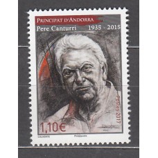 Andorra Francesa Correo 2017 Yvert 804 ** Mnh  Pere Canturri