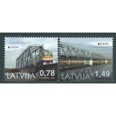 Tema Europa 2018 Letonia Yvert 1013/14 ** Mnh Puentes