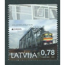 Tema Europa 2018 Letonia de Carnet Yvert 1013a ** Mnh Puentes