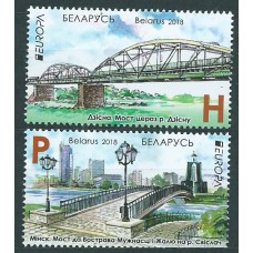 Tema Europa 2018 Bielorusia Yvert 1039/40 ** Mnh Puentes