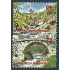 Tema Europa 2018 Macedonia Yvert 799/800 ** Mnh Puentes