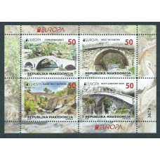 Tema Europa 2018 Macedonia de Carnet Yvert 801/4 ** Mnh Puentes