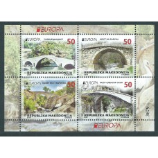 Tema Europa 2018 Macedonia de Carnet Yvert 801/4 ** Mnh Puentes