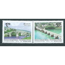 Tema Europa 2018 Serbia Bosnia Herz Yvert 685/86 ** Mnh Puentes