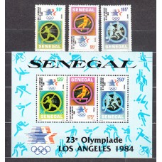 Senegal - Correo Yvert 611/3+Hb 30 ** Mnh  Olimpiadas de los Angeles