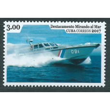 Cuba Correo 2017 Yvert 5550 ** Mnh Destacamentos Mirando al Mar. Barco