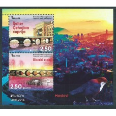 Tema Europa 2018 Bosnia Herceg Bosna Hoja Yvert 63 ** Mnh Puentes