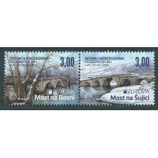 Tema Europa 2018 Bosnia Herzegovina Yvert 439/40 ** Mnh Puentes