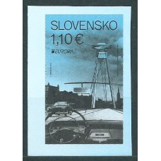 Tema Europa 2018 Eslovaquia Adhesivo de carnet Yvert 741 ** Mnh Puentes