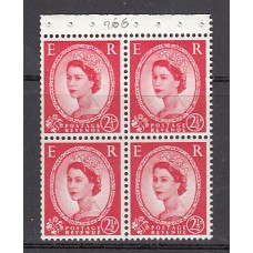 Gran Bretaña - Correo 1952-54 Yvert 266a tipo II ** Mnh Bloque de cuatro Isabel II