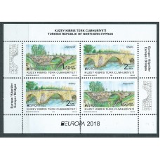 Tema Europa 2018 Chipre Turco Hoja Yvert 31 ** Mnh Puentes