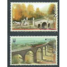 Tema Europa 2018 Ucrania Yvert 1369/70 ** Mnh Puentes