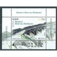 Tema Europa 2018 Montenegro Hoja Yvert 21 ** Mnh Puentes