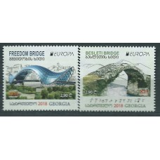 Tema Europa 2018 Georgia Yvert 529/30 ** Mnh Puentes