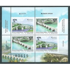 Tema Europa 2018 Serbia Bosnia Herz de Carnet Yvert 685a/86a ** Mnh Puentes