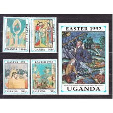 Uganda - Correo Yvert 892/5+H 155 ** Mnh Pinturas