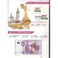 Billete souvenir - Blíster billete más sello perforado Sevilla 2018, tirada 500