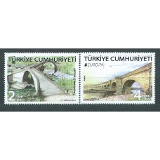 Tema Europa 2018 Turquia Yvert 3893/94 ** Mnh  Puentes