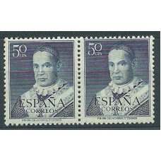 España II Centenario Variedades 1951 Edifil 1102ta ** Mnh Alguna Mancha del Tiempo. Pareja con un sello Retoques en la mejilla Izquieda