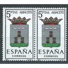 España II Centenario Variedades 1962 Edifil 1407it ** Mnh Pareja con un sello Segunda A de Albacete acentuada