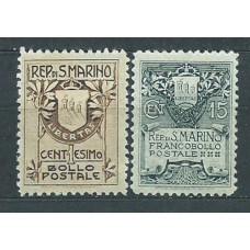 San Marino Correo 1907 Yvert 47/48 * Mh Escudos